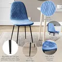 Vida Designs Dining Chairs Luton Quilted Blue 2pcs image 8