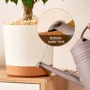 MADLAND Lot de 3 pots de fleurs auto-arrosants avec soucoupe beige - Diamètre 16,5 cm image 2