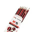 M&G HB Pencils, 12 Pack Pre-Sharpened Wooden Graphite Pencils, Hexagonal School Pencils for Writing, Drawing, and Office Use, Red and Black Striped image 0