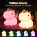 VIVREAL Lampe de nuit licorne pour enfants, adorable, en silicone, LED dimmable, rechargeable, lampe tactile pour chevet, décoration chambre, vendre pour le Nouvel An, top cadeaux image 2