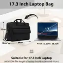 Laptop Bag 17 Inch， Briefcase Men Large Work Bag Office Business Notebook Bag Waterproof Laptop Bag for Work Travel Gifts for Men， Black， New Year Sale ， Top gift picks image 3