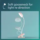 Philips Table Lamp Doughnut Desk Clip USB Rechargeable 3W Blush image 5