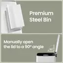 SONGMICSHOME  20L Trash Can, Kitchen Garbage Can, Soft Close and Stays Open, White  image 5