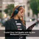 Sony WH1000XM5 Wireless Overhead Noise Cancelling Headphones - Blue image 7