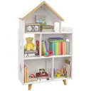 ZONEKIZ Toy Storage Shelf, 3 Tier Children Bookcase, Kids Bookshelf with Six Cubes, for Playroom, Nursery, Bedroom, Kids Room - White image 0