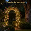 VIVREAL Lot de 2 guirlandes lumineuses solaires en cuivre – 12 m (39,4 pieds), 120 LED blanc chaud, guirlande de fées étanche pour l’extérieur, jardin, balcon et décoration festive, offre spéciale Nouvel An, idées cadeaux phares image 3