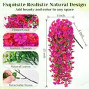 4Pcs 30in/76cm
Artificial Flowers for Outdoors, Fake Artificial Hanging Flowers for Outdoors Realistic Hanging Flowers Silk Petunia Faux Flowers for Porch Patio(fuchsia&rose red) image 2