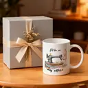 Alphynix 1pc 11oz White Mug with "I'LL BE IN MY office" Pun & Detailed Sewing Notions, Whimsical Christmas or Thanksgiving Gift for Crafters image 4