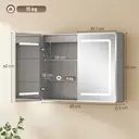 HOMCOM Bathroom Mirror Cabinet with LED Lights and Double-Sided Mirrors, 600 x 800 mm Aluminium Wall Mounted Bathroom Cabinet with Anti-Fog, 3 Colour Dimmable Lighting, Adjustable Shelves image 2