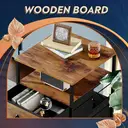 DEVAISE 2 Drawer Mobile File Cabinet, Filing Cabinet with Open Storage Shelf, Fabric Vertical Under Desk Drawers fit A4 or Letter Size, Rustic Brown image 2