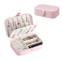 JU7CER Mini portable jewelry box Jewellery Storage Jewellery Box Small Jewellery Box for Girls Jewellery Box Women Travel Jewellery Case Jewellery Organiser for Earrings Necklaces Rings Gift Wedding image 2