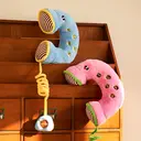 ZEZE Retro Telephone Shaped Pet Cushion, Soft Plush Cat Dog Mat (Pink/Green) image 2