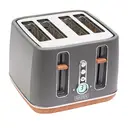 Haden Dorchester 4 Slice Toaster, Digital Browning Control, Grey Coated Stainless Steel - 201317 image 1