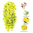Yuejia Lot de 4 bouquets suspendus de fleurs artificielles en soie liseron jaune clair - 75 cm image 1