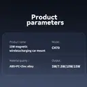 PAVAREAL CH70 15W magnetic wireless charging car mount Black image 7