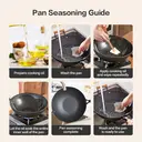 ochama  Premium Iron Wok, 32cm Non-stick Iron Pan, Stir-fry Pan, Frying Pan, Low Smoke, Compatible with Induction and Gas Stoves, Teflon-free Coating, Includes Lid, 32cm image 3