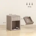 HOMCOM Modern Bedside Table Set of 2, Bedside Cabinet with Drawer and Open Shelf, Side End Table, Nightstand for Bedroom, Oak image 2