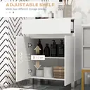 kleankin High Gloss Bathroom Storage Cabinet, Freestanding Bathroom Floor Cabinet with Drawer and Adjustable Shelf, White image 4