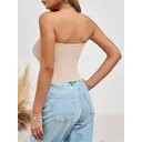 Women's Summer Tube Tops Strapless No Pad Clubwear Y2K Going Out Stretchy Basic Casual Cami Tops (Apricot, S) image 1