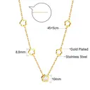 Gold Flower and Mother of Pearl Necklace, 4 Hollow Cherry Blossom Charms image 2