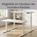 Ochama x SONGMICS Bureau Électrique Réglable en Hauteur, 180 x 80 cm, Réglage Continu, Fonction Mémoire avec 4 Hauteurs, Blanc Nuage image 5