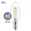 Philips Light Bulb LED Candle Filament Screw E14 Warm White 40W Non-Dimmable 6pcs image 2