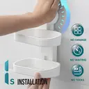 TAILI Double Layer Soap Dish Suction Cup Soap Holder, Strong Sponge Holder for Shower, Bathroom, Tub and Kitchen Sink, Drill-Free, Removable image 2