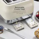 Swan Retro Revive 4 Slice Toaster, Vintage, Cord Storage, Variable Width Slots, 1860W, Coated Stainless Steel, Blue and Chrome Accents - ST19029C image 4