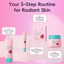 QUIYUM Watermelon Skincare Set (14pcs): Includes Cleanser 100g, Serum 2ml×10, Eye Cream 20g, Eye Masks 6g×3, Lip Masks 6g×3, Cream 50g, with a Headband, Nail Stickers, Makeup Mirror, and Makeup Bag. image 10