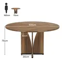 TRIBESIGNS Table ronde rustique pour 4 personnes marron - 100 cm image 2