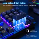 ET 100% kabelgebundene mechanische Tastatur, US-Layout (QWERTY), RGB, 104 Tasten, ultraschlank, mit LED-Hintergrundbeleuchtung, USB-kabelgebunden, mit Blue Switch, langlebige ABS-Tastenkappen, Anti-Ghosting, verschüttungssicher, für PC, Mac und Xbox image 2