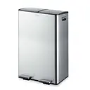 Tower Recycling Pedal Bin With Two Compartments, 60 L, Stainless Steel image 0
