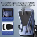 GTIMEX Chaise de bureau ergonomique avec appuie-tête réglable, accoudoirs, soutien lombaire, chaise pivotante avec fonction d’inclinaison jusqu’à 135°, adaptée au dos, fauteuil de direction, capacité de charge 150 kg image 3
