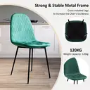 Vida Designs Dining Chairs Luton Quilted Green 2pcs image 5