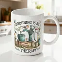 Alphynix 1 Mug céramique blanc 33cl avec gieter, schep und bloeiende bloemen met vogel, perfect cadeau voor tuinliefhebbers dit vakantieseizoen,Le cadeau de la saint-valentin, cadeau d’anniversaire image 1