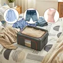 2 Pack 22L Small Foldable Closet Organizers and Storage Bins with Lids, Fabric Cube Boxes for Shelves image 2