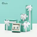 Oirlv Velvet Storage Box Necklace Pendant Bracelet Long chain Bow-knot Wedding Jewelry Packaging Gift Box Showcase Display, Suit for Wedding, Engagement, Proposal, Birthday and Anniversary 1pcs image 3