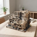 Robotime ROKR Puzzle 3D en bois Circuit à billes Ville de nuit 32,5 x 21,4 x 22,8 cm, 1 pièce, décoration à la maison, décoration d’étagère,Cadeaux artisanaux pour adultes et adolescents,Jouets éducatifs image 3