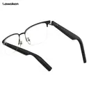 LAWAKEN AI Chat City Executive Titanium AI Smart Audio Glasses, 128 Languages Real-Time Translation, AI Note for Meeting Summary, AI agent of ChatGPT Gemini Claude, Waterproof, Lightweight, Long battery, Prescription Lenses, 5.3 Bluetooth, Hands-Free Wearable, Open-Ear Music & Calls, for ios android, Lightweight Fit, for Lifestyle & Travel image 1