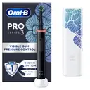 Oral-B Pro 3500 Electric Toothbrush Floral Design Edition, 1 Replacement Brush & Travel Case, Pressure Control, 3 Cleaning Modes, Long Lasting Battery, Black image 0