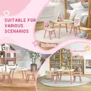 ZONEKIZ Kids Table and Chair Set, Toddler Table with 2 Chairs, 3 Pieces Toddler Activity Furniture Set for Bedroom, Nursery, Playroom, Pink image 8