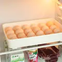 JORDAN&JUDY Egg Storage Box Household Transparent 24-Grid Egg Container Fresh-Keeping Rectangular Food Storage Box Dumpling Box 3-Pack image 6