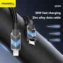Câble de Données PAVAREAL en Alliage de Zinc Noir 30W PD CTOC à Charge Ultra Rapide avec Arrêt Automatique et Changement de Couleur image 1