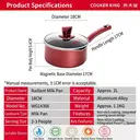 COOKER KING Casserole antiadhésive avec couvercle en verre, sans PFOA, compatible induction image 9