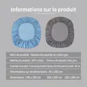 ochama Drap-housse en coton pur brossé 180 x 200 cm - Gris image 6