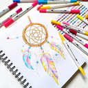 Ohuhu 100-Colour Water-based Dual Tip Art Markers Set for Adult Colouring Books (Fine and Brush Tips) - Maui, White image 6