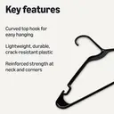 ANQI Cintres en plastique, format adulte, noir, lot de 50 image 4