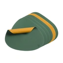 BJÖRN Set de table réversible à bord arrondi - Lot de 6 - Cuir recyclé jaune moutarde et vert sapin image 0