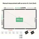 XBJ Écran de projection 100 pouces 16:9 | Écran de projection double face pliable anti-froissage HD 4K, Angle de vision large de 160°, Cordes et crochets extra longs pour une installation rapide, Intérieur/extérieur home cinéma/fête dans le jardin image 8