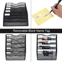 Senhoglb 5 Tier A4 Mesh Wall Pocket File Holder，Black, New Year Sale , Top gift picks image 2